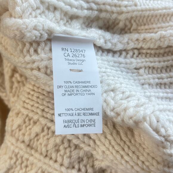 Nili Lotan Cable Knit Cashmere Sweater Cream Size Small - Picture 4 of 4